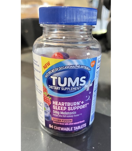 Tums 54ct with Sleep Support Berry Fusion Chew Bites. 6000 Bottles. EXW Los Angeles 